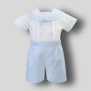 Baby Boys Sailor 2 Piece Shorts and Shirt Outfit - Sarah Louise 011875A