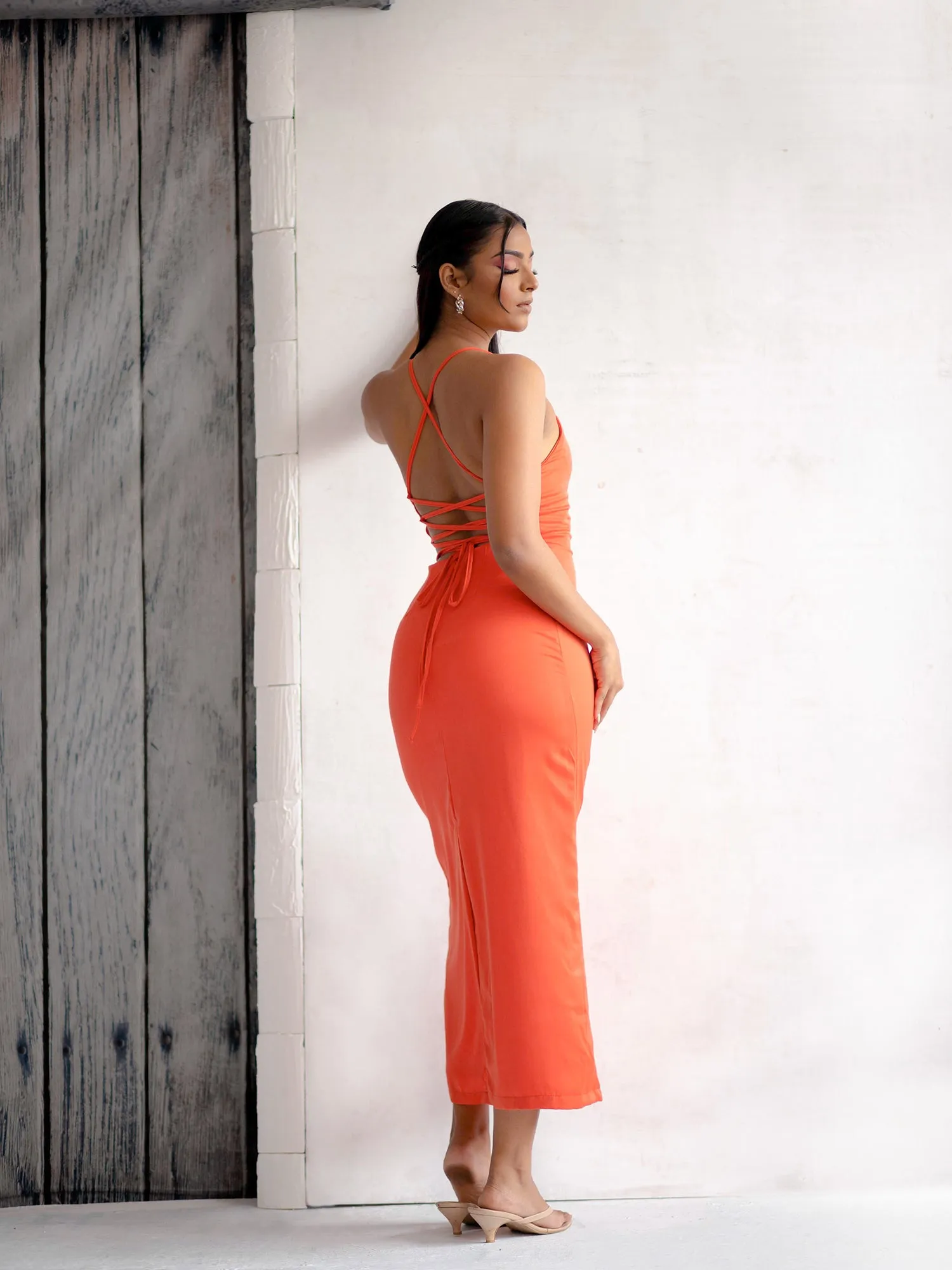 Back Criss Cross Maxi Dress