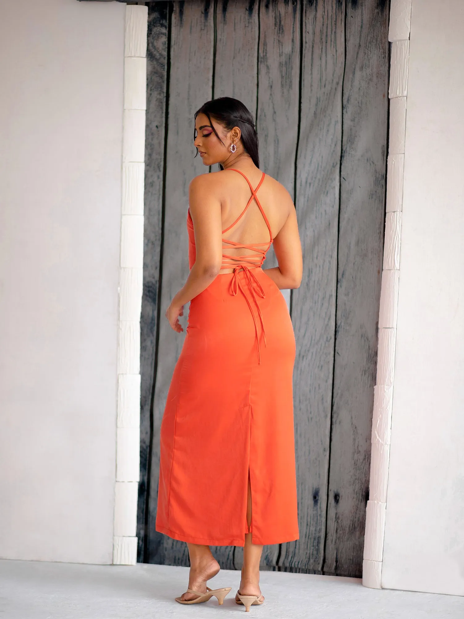 Back Criss Cross Maxi Dress