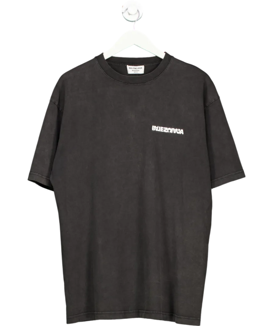 Balenciaga Black Oversized Turning Logo T-shirt UK S