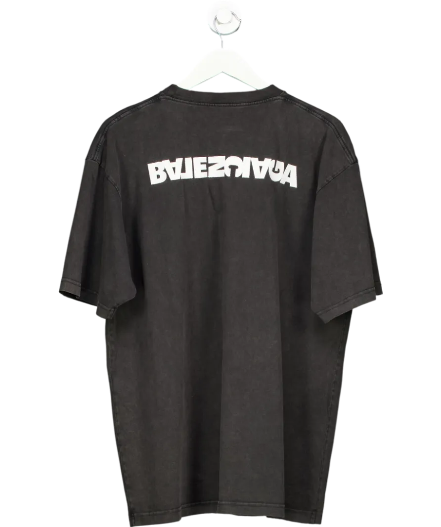 Balenciaga Black Oversized Turning Logo T-shirt UK S