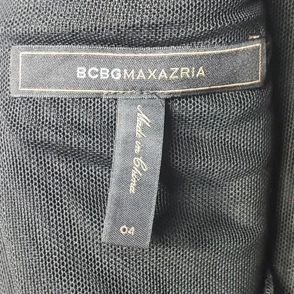 BCBGMaxazria Malin Layered Halter Cocktail Dress Black Size 4