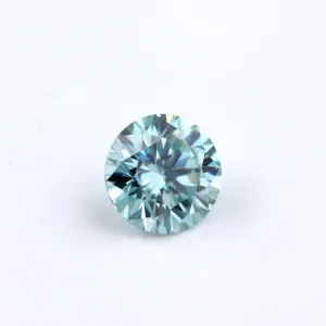 Beautiful 1ct Blue Loose Moissanite VVS1 Round Cut