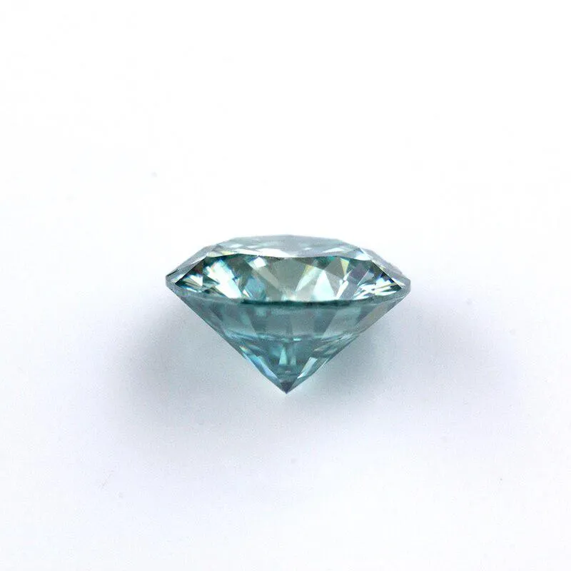 Beautiful 1ct Blue Loose Moissanite VVS1 Round Cut
