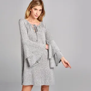 Bell Sleeve Keyhole Dress
