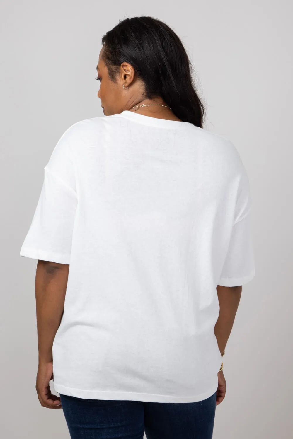 Billabong Vision of Paradise Oversized Graphic T-Shirt for Women in White | ABJZT01629-SCS