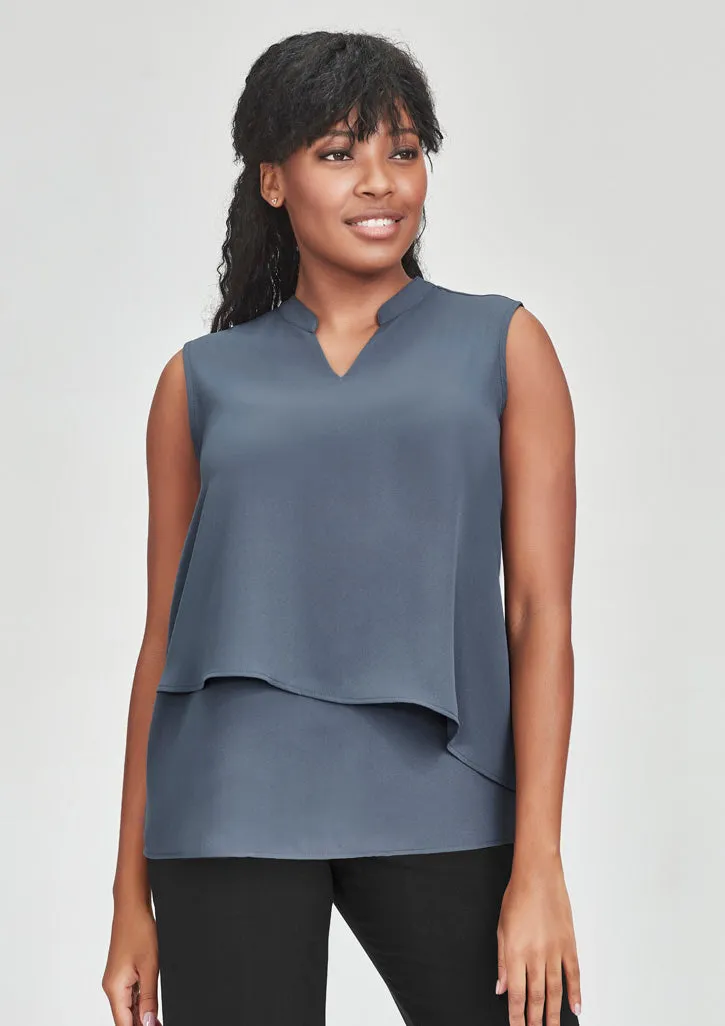 Biz Corporates RB260LN Seville Womens Sleeveless Layered Blouse