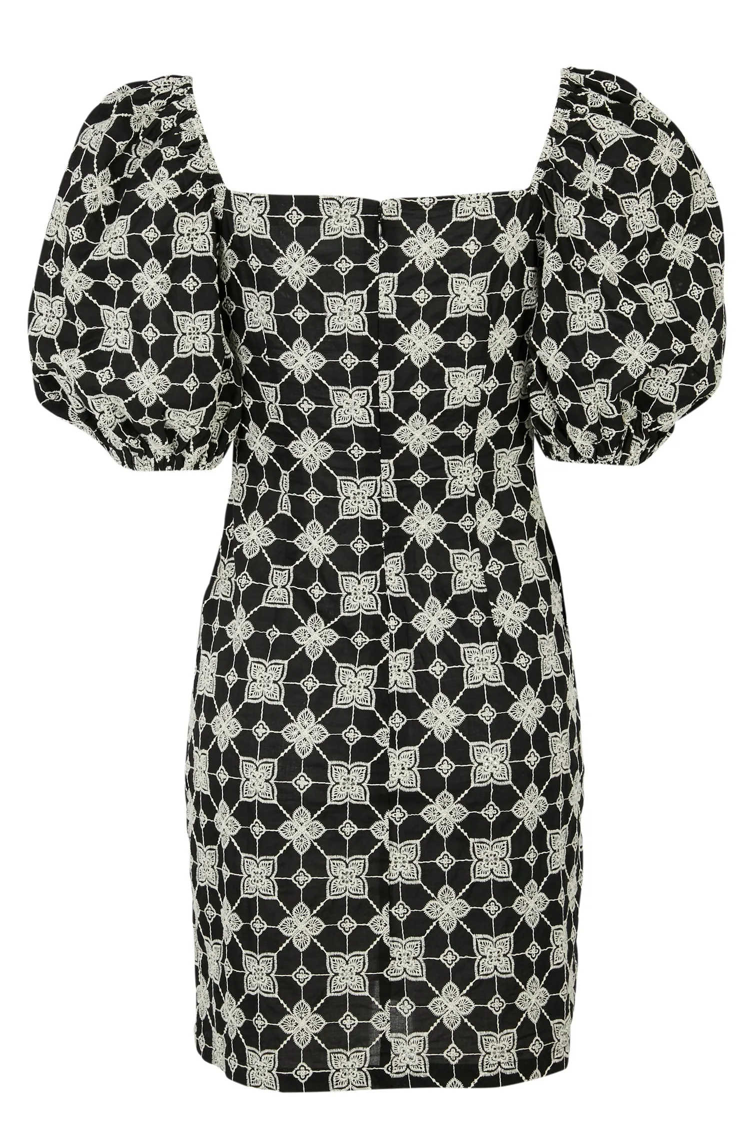 Black Broderie Bardot Mini Dress