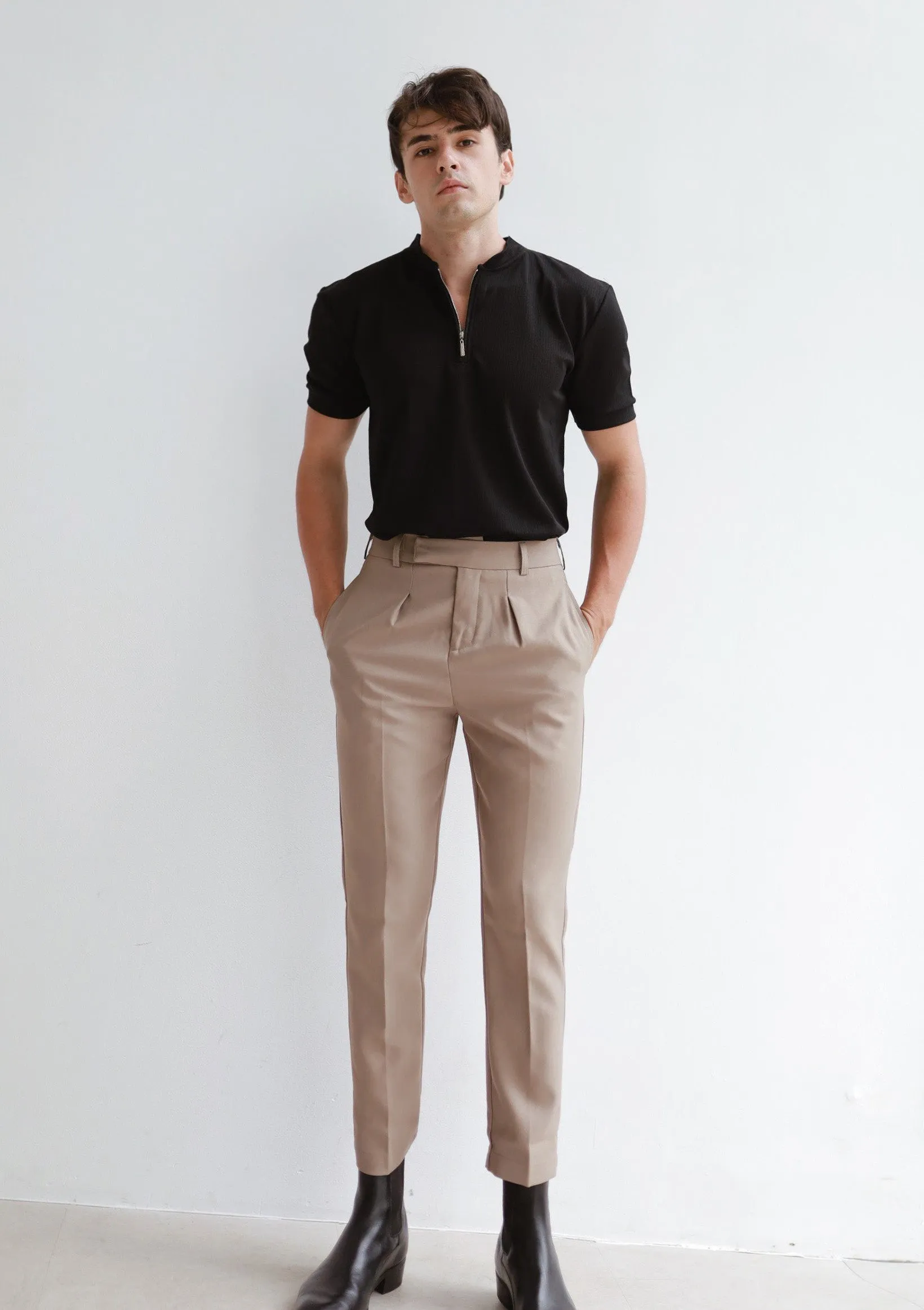 BLACK COOLPASS ZIPPED SHIRTS