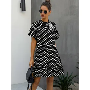 Black Dress Polka-dot Women Summer Sundresses Casual White Loose Fit Clothes Free People 2022 Yellow Womens Clothing Everyday