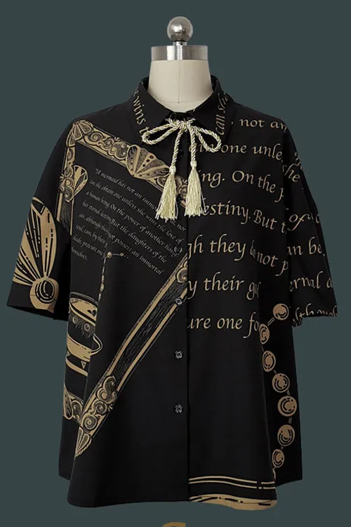 Black Handsome Little Prince Print Loose Ouji Lolita Shorts