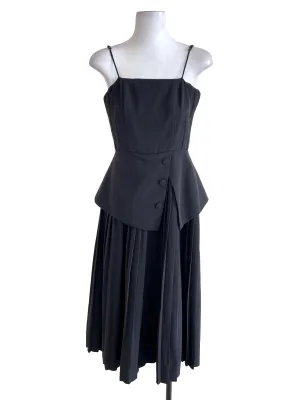 Black Layered Accordion Dress