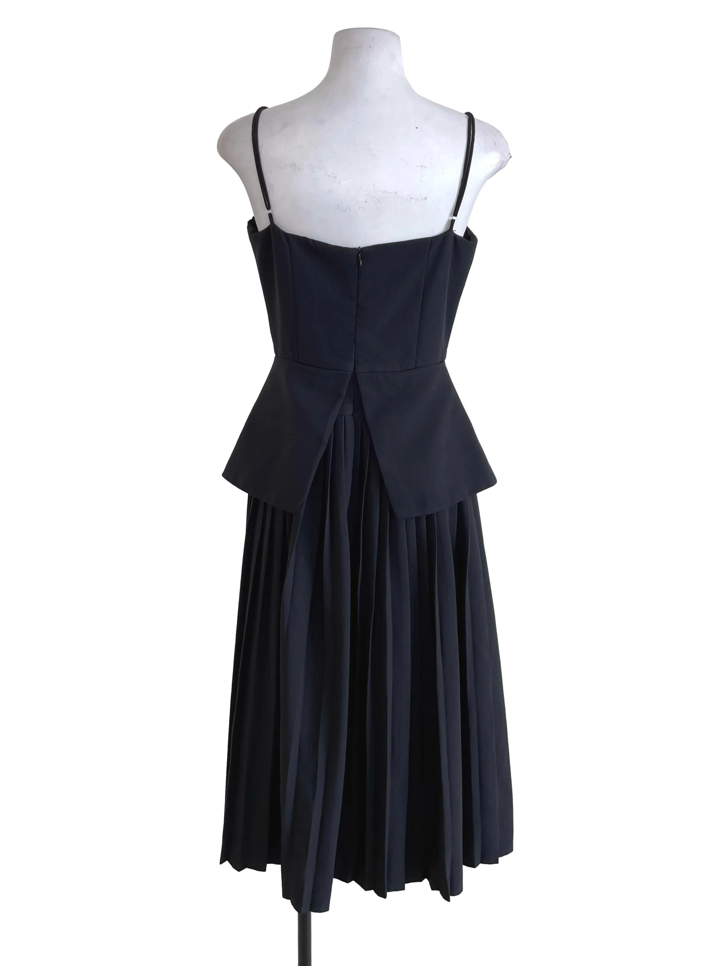 Black Layered Accordion Dress