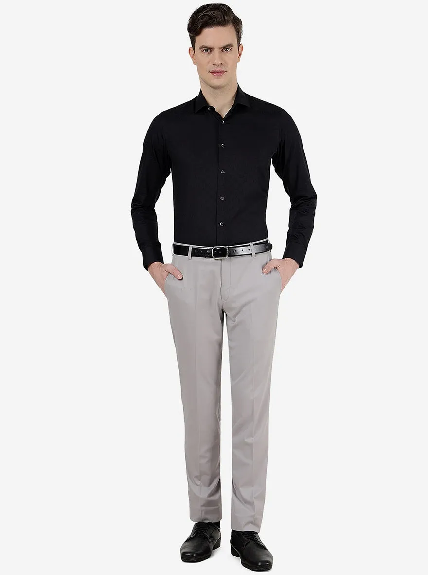 Black Solid Slim Fit Party Wear Shirt | Wyre