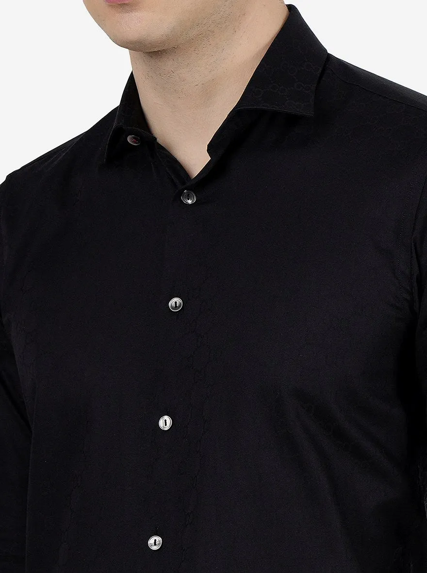 Black Solid Slim Fit Party Wear Shirt | Wyre