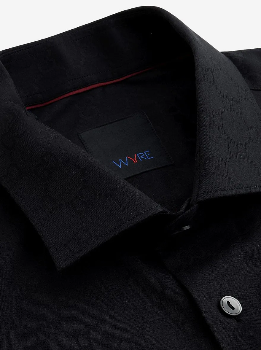 Black Solid Slim Fit Party Wear Shirt | Wyre