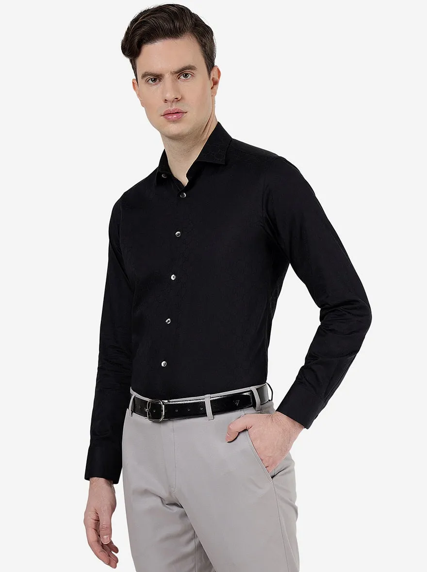 Black Solid Slim Fit Party Wear Shirt | Wyre