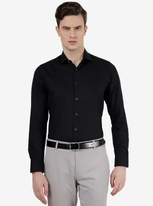 Black Solid Slim Fit Party Wear Shirt | Wyre