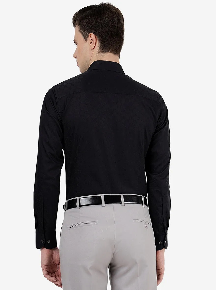 Black Solid Slim Fit Party Wear Shirt | Wyre