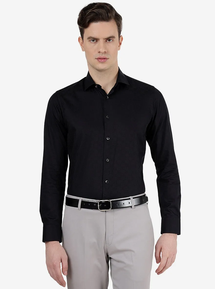 Black Solid Slim Fit Party Wear Shirt | Wyre