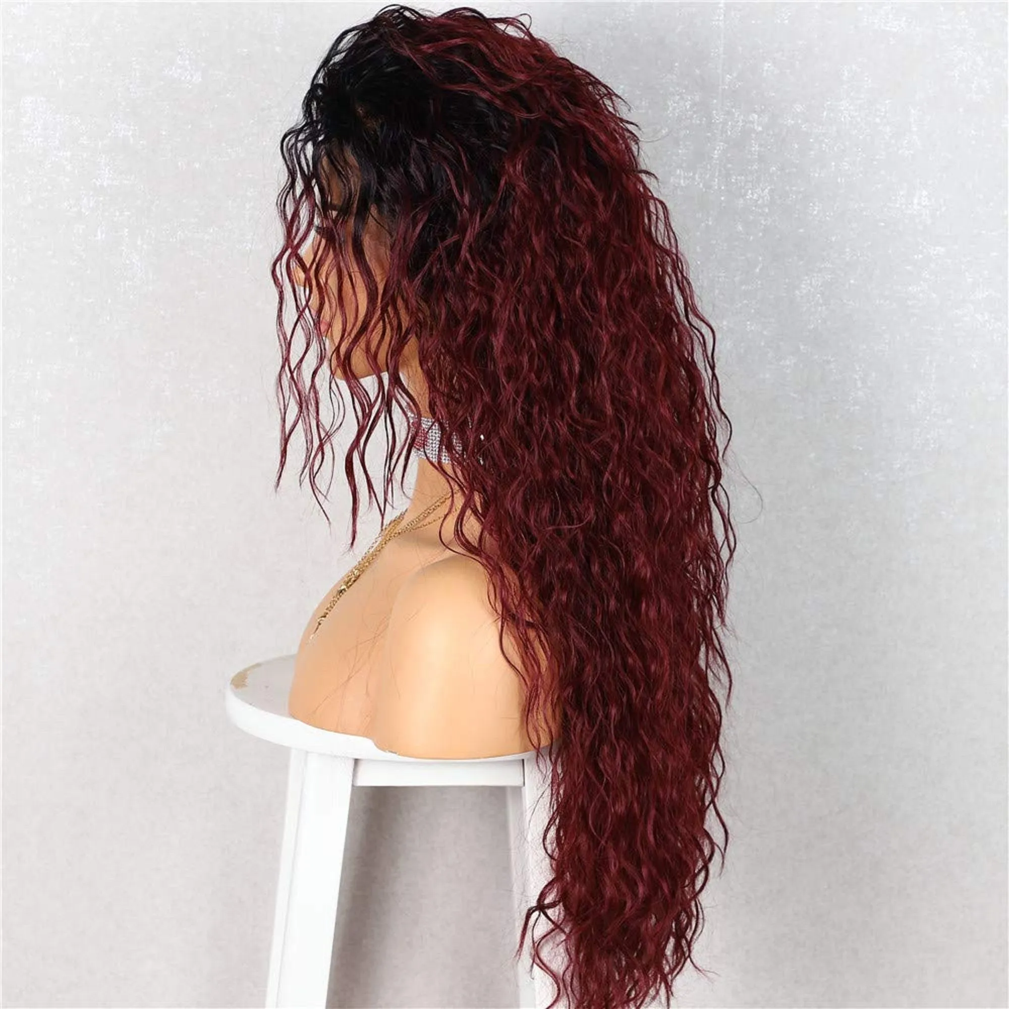 Black Wine Red Mixed Ombre Hand Dyed 26" Head Turner I Ladies Meet Brandy Your New Best Friend in a Wig Waiting to be Shipped to JUST YOU!
