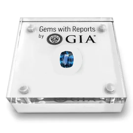 Blue Ceylon Sapphire, GIA Lab Report, 1.54, Cushion Cut, September Birthstone