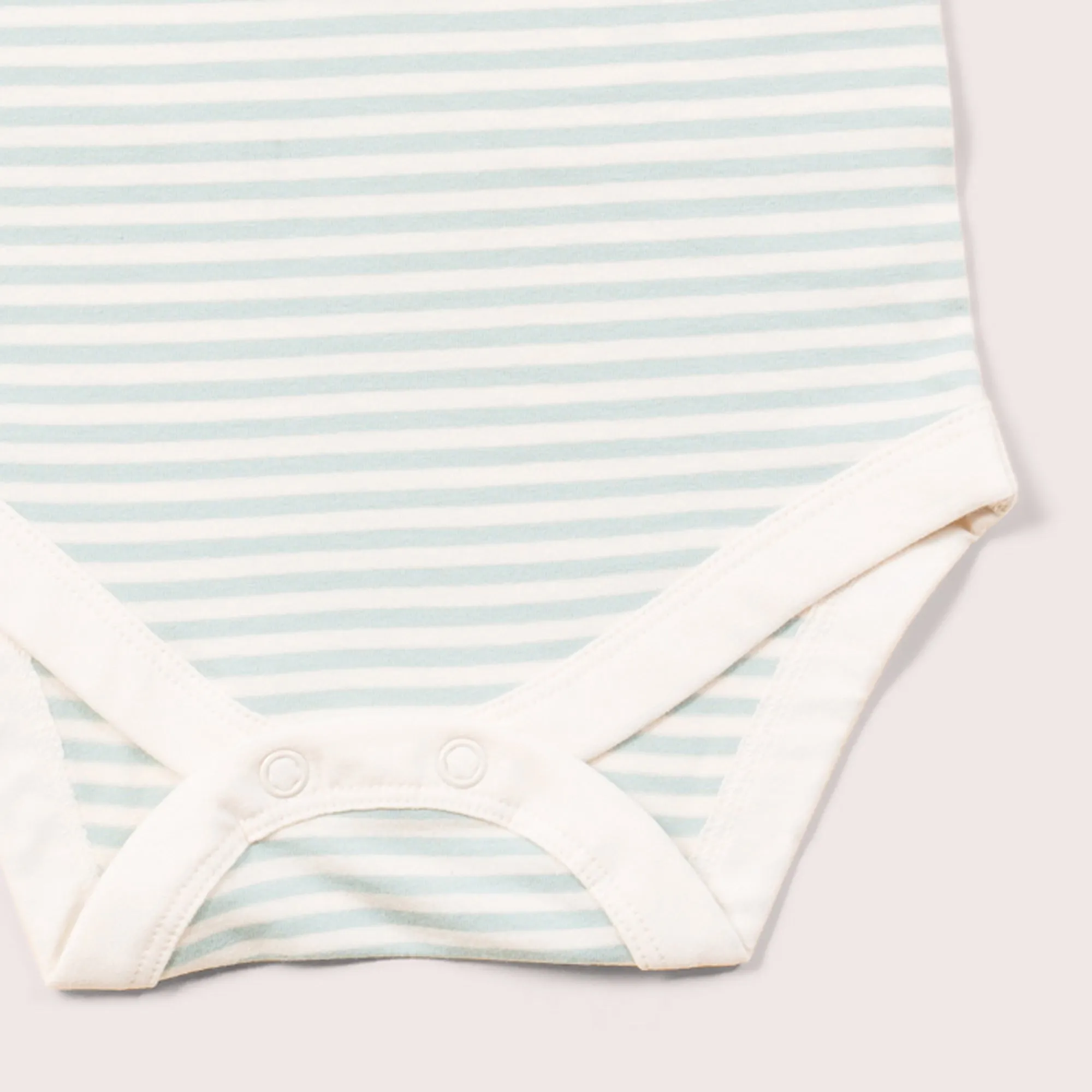 Blue Striped Organic Short Sleeve Baby Bodysuit