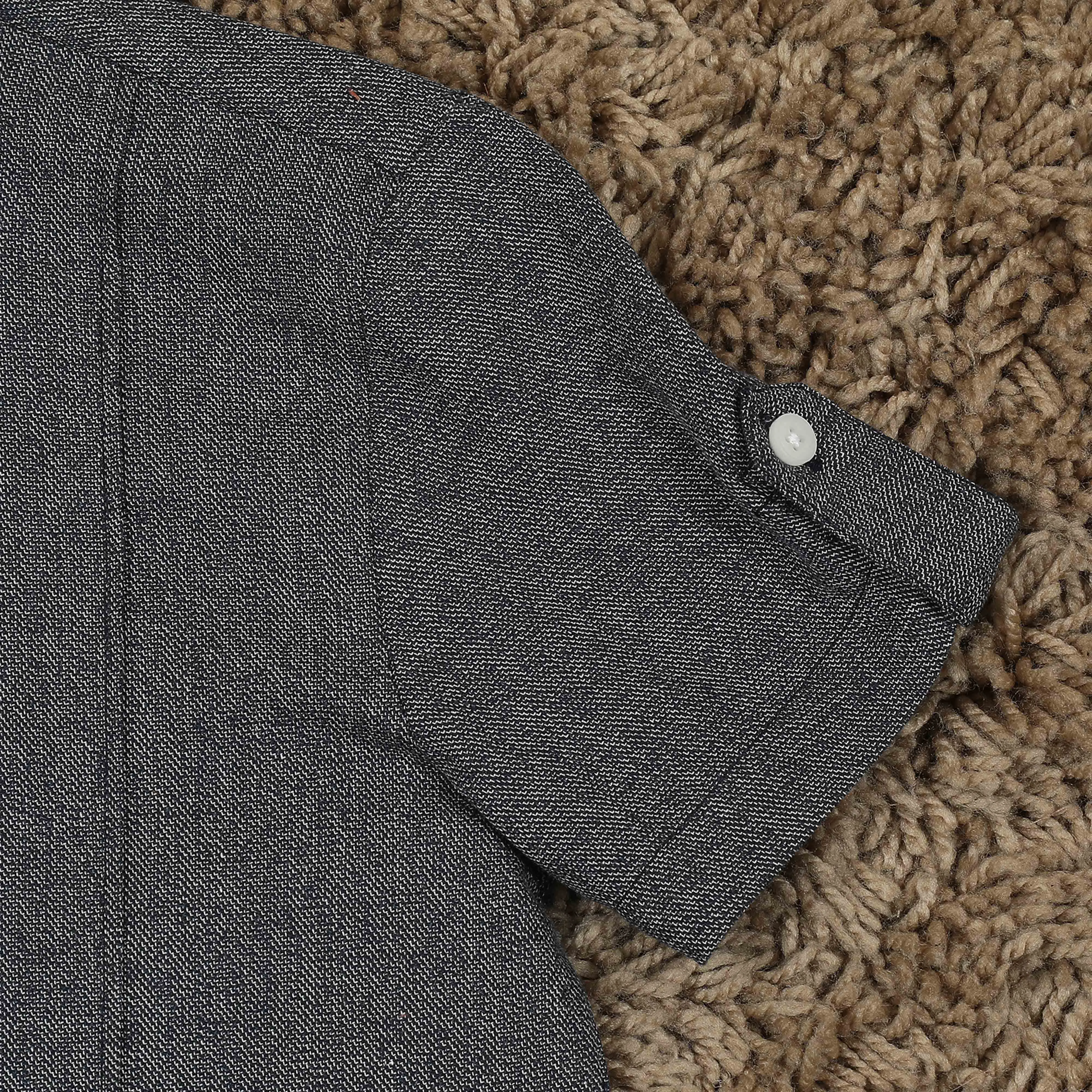 Boys Mandarin Collar Sleeve Tab Shirt Shine Grey