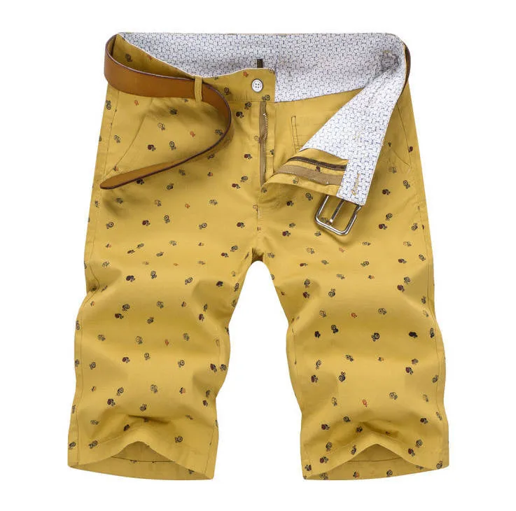 brand mens shorts print casual Men's shorts fashion cotton shorts shorts khaki white green