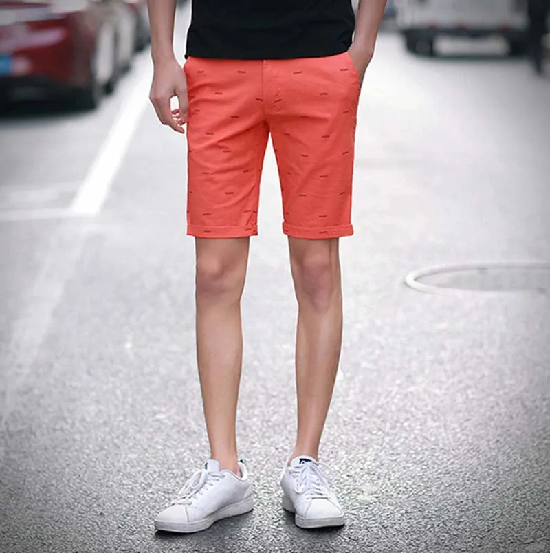 brand mens shorts print casual Men's shorts fashion cotton shorts shorts khaki white green