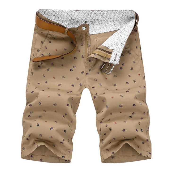 brand mens shorts print casual Men's shorts fashion cotton shorts shorts khaki white green