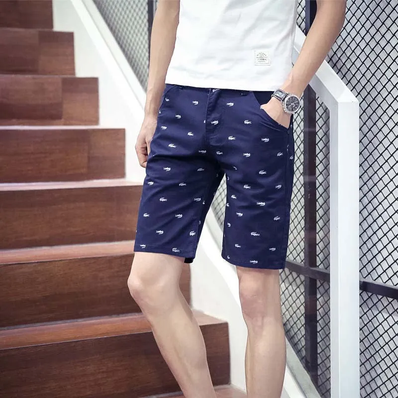 brand mens shorts print casual Men's shorts fashion cotton shorts shorts khaki white green
