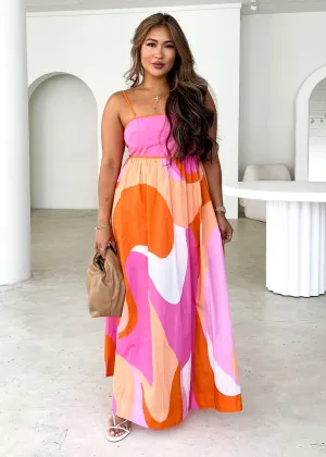 Bridget Maxi Dress - Pink Swirl