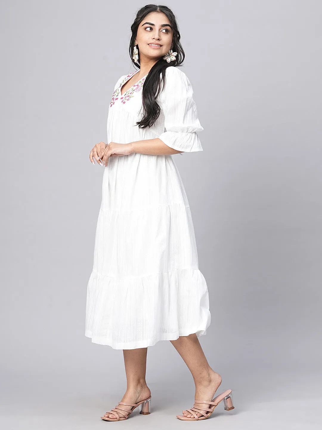 Buy White Cotton Ethnic Dress for women online in India - Zola