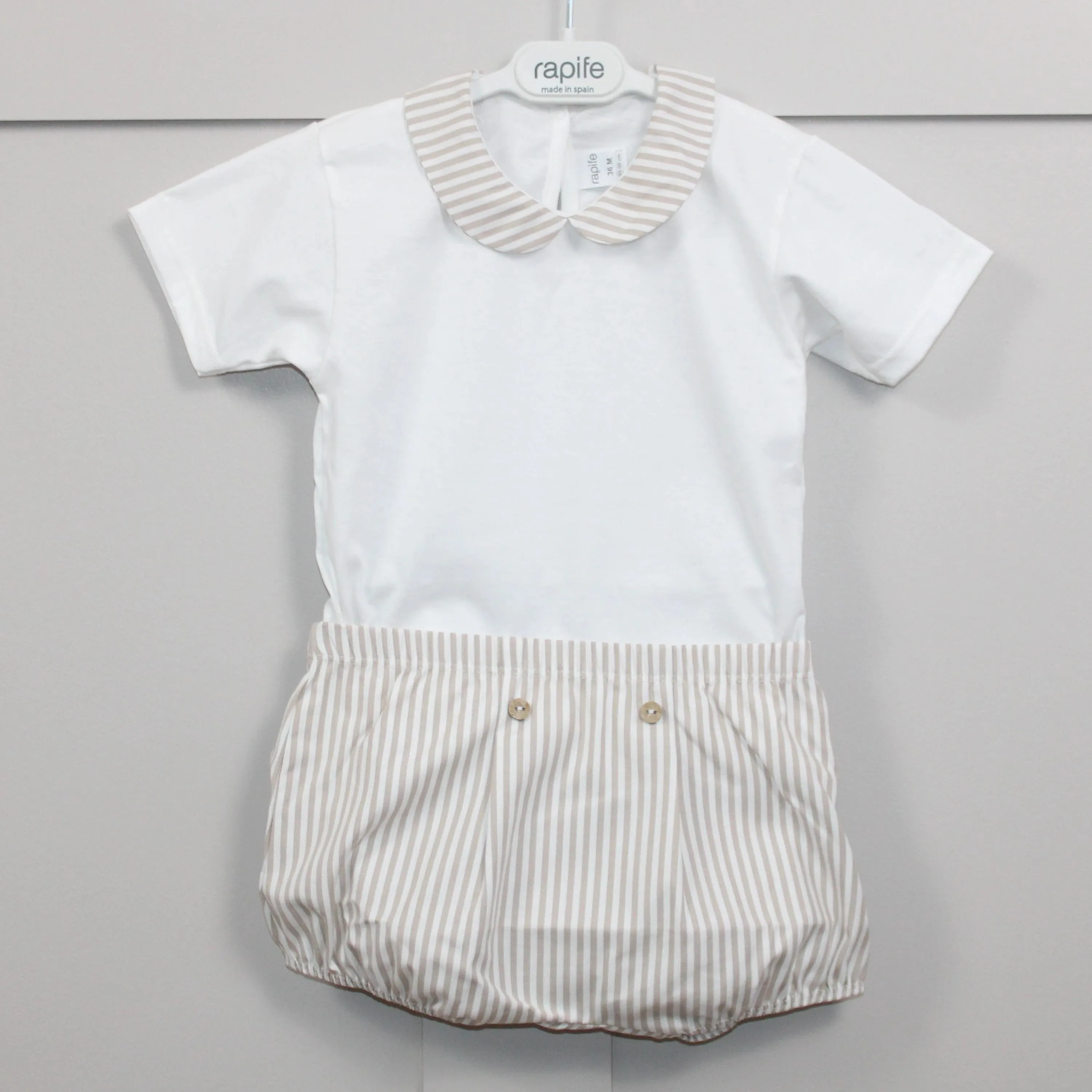 Camel Stripe Bodysuit and shorts