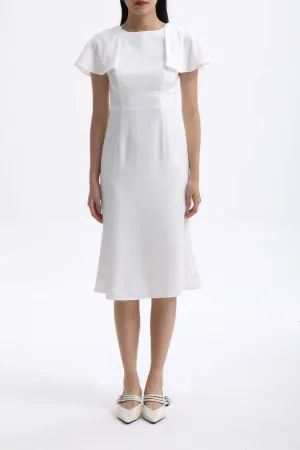 CAPE STYLE DRESS IN WHITE