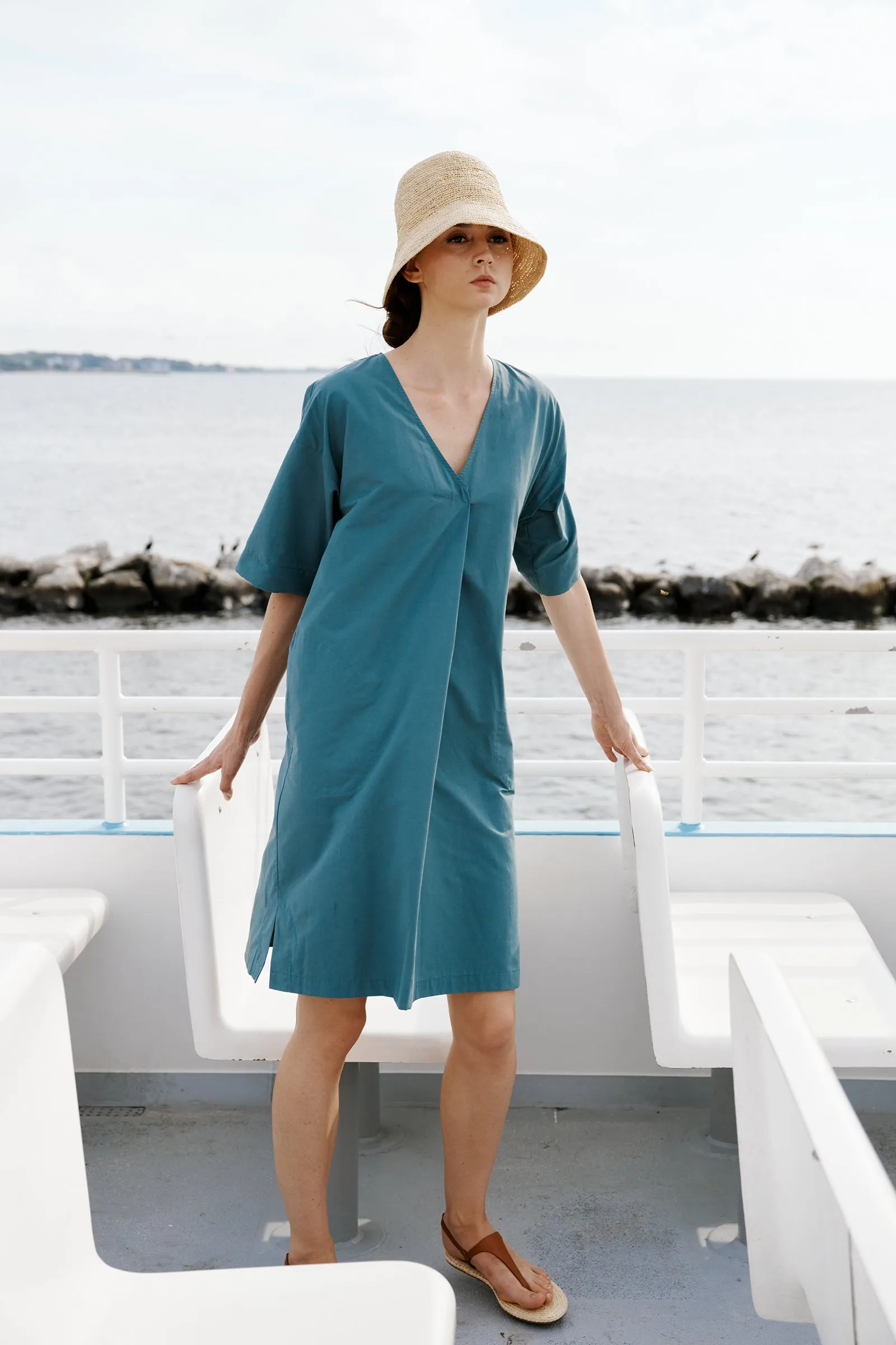 Cara Fold Front Dress - Sage