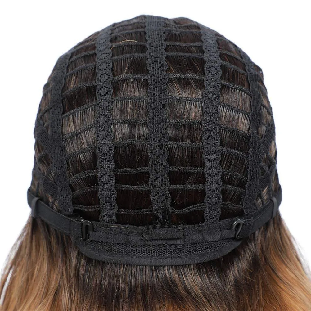 Caramel blonde with highlights | realistic looking | human hair feel | premium synthetic high temperature 150% density 24" wig | best seller