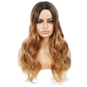 Caramel blonde with highlights | realistic looking | human hair feel | premium synthetic high temperature 150% density 24" wig | best seller