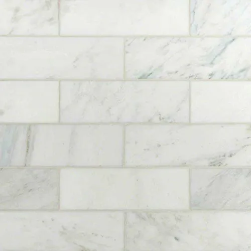 Carrara White 4x12 Polished Marble Tile