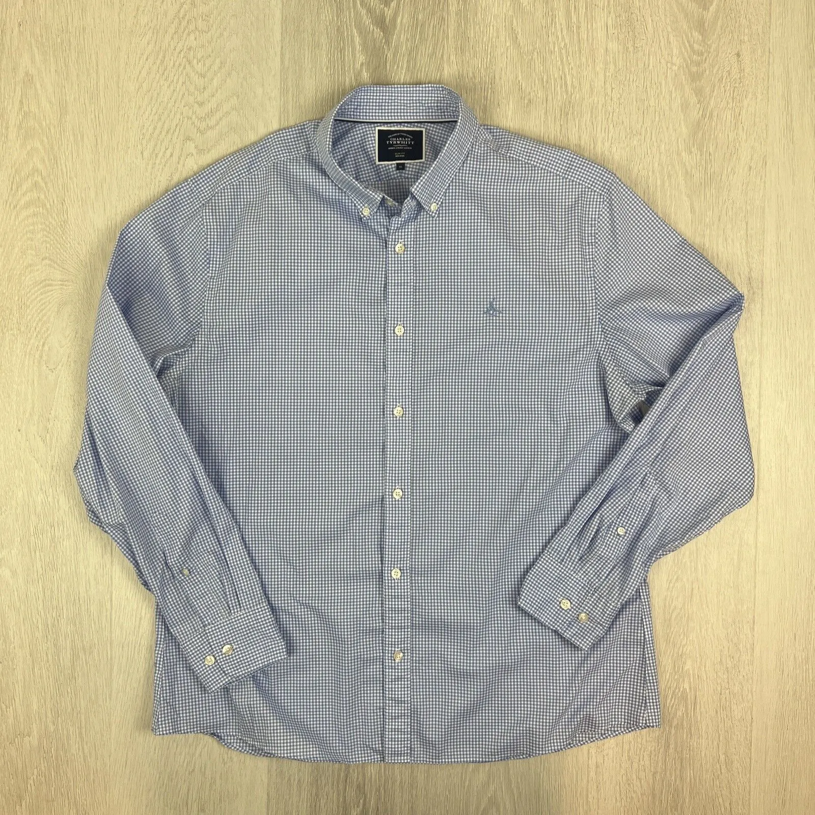 Charles Tyrwhitt Mens Long Sleeve Button Up Shirt Bundle Size XL (2 Shirts)