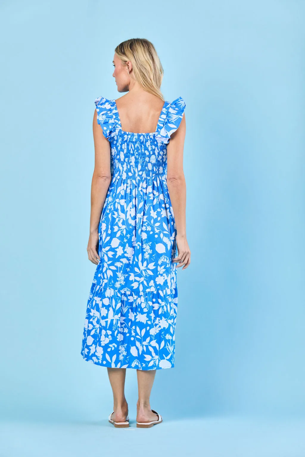 Charlotte Dress in Azul Wildflower