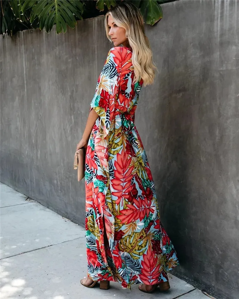Christine - Summer Loose Kimono Maxi Dress