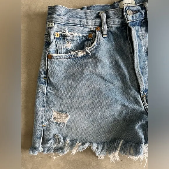 CITIZENS OF HUMANITY Marlow Organic Denim Cut-Off Shorts size 27