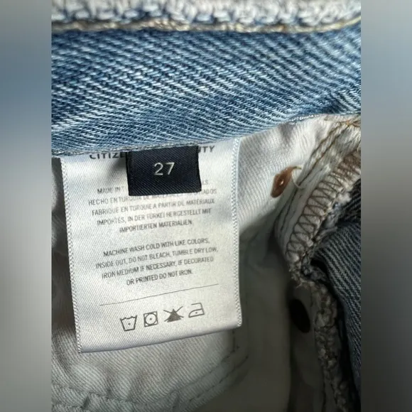 CITIZENS OF HUMANITY Marlow Organic Denim Cut-Off Shorts size 27