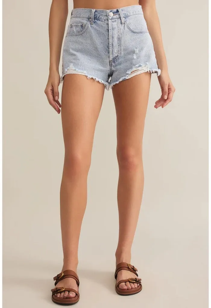 Classic Hi-Rise Denim Short-Faded Indigo