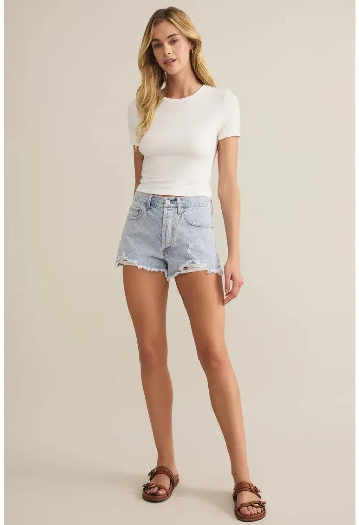 Classic Hi-Rise Denim Short-Faded Indigo