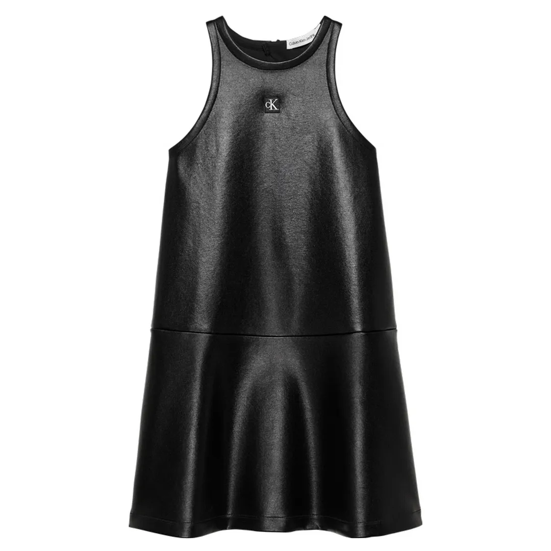 COATED SPACER FIT FLARE DRESS