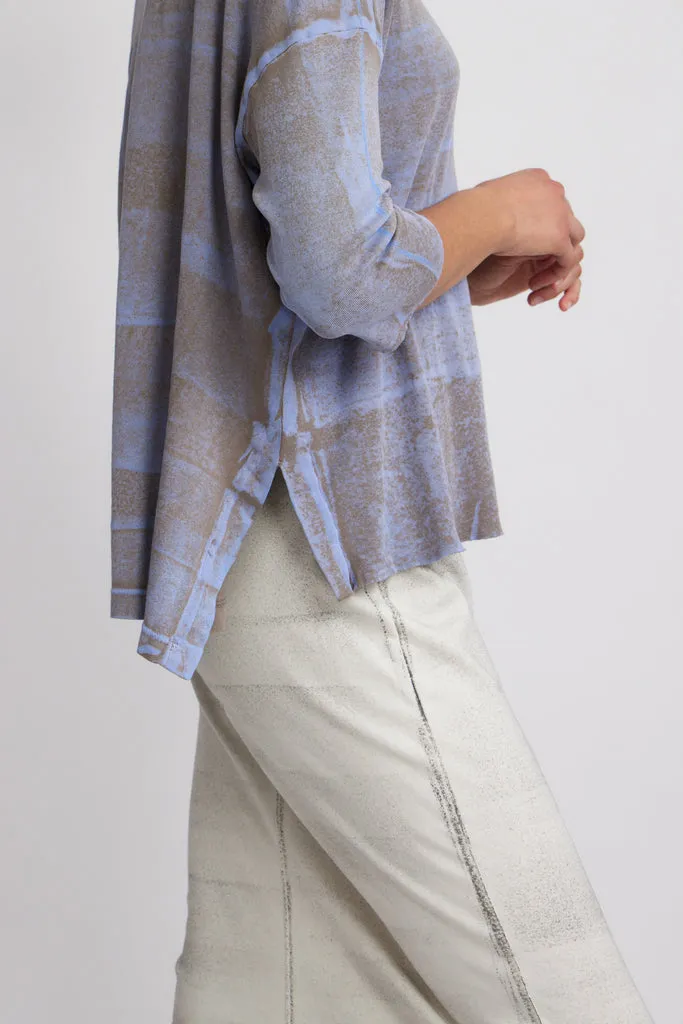 Cocoon Shirt, Taupe/Sky