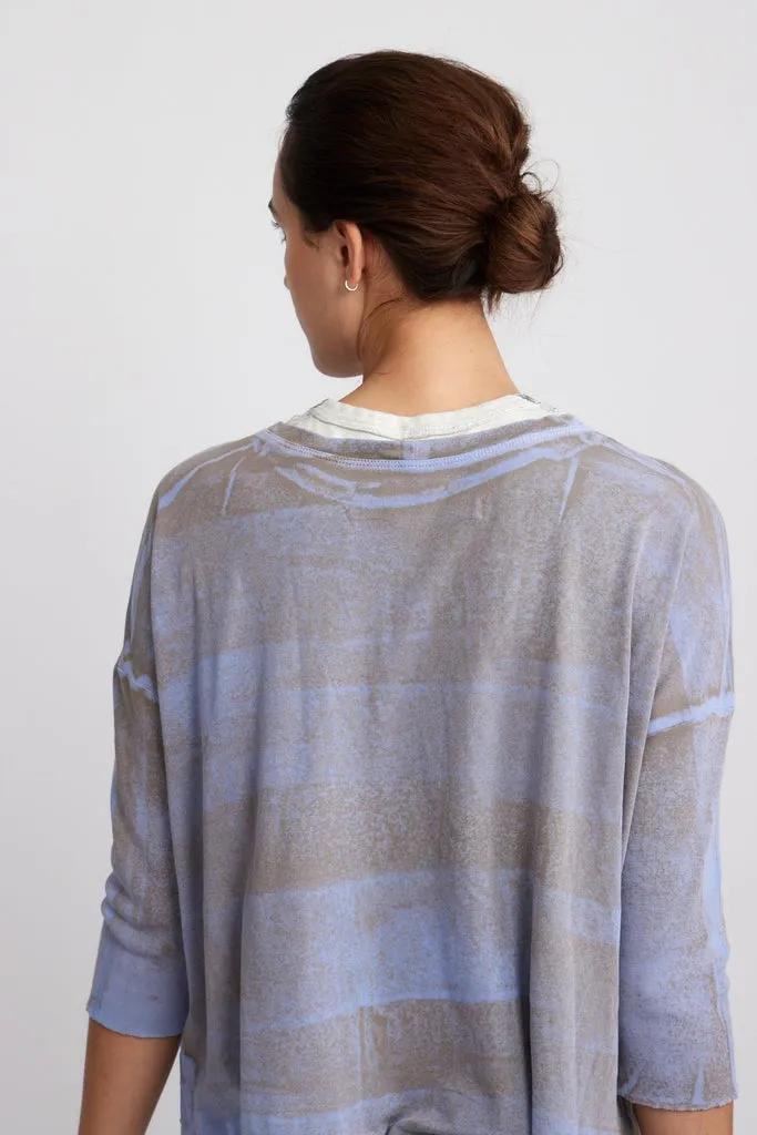 Cocoon Shirt, Taupe/Sky